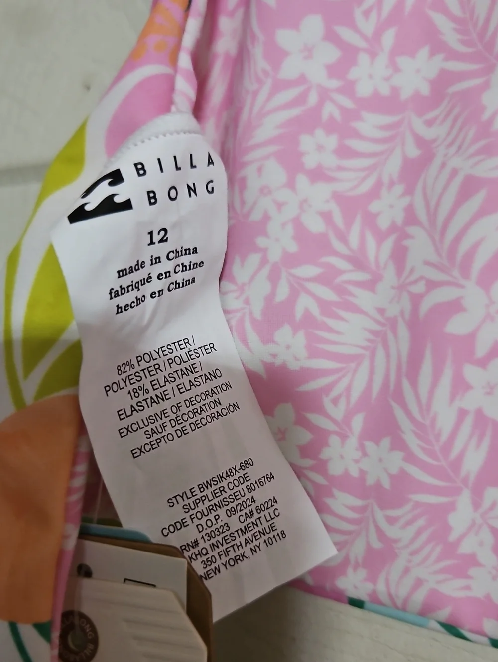 Billabong Girls’ Sweet Aloha Bikini Set: NEW WITH TAGS: SIZE 12